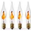 Sunlite Petite Chandelier Flicker Flame Light Bulb Candelabra Base, Orange, for Holiday and Decorative Lighting, E12, Candelabra Base, Clear, 3 Watts, 12 Pack-0