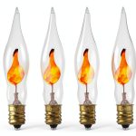 Sunlite Petite Chandelier Flicker Flame Light Bulb Candelabra Base, Orange, for Holiday and Decorative Lighting, E12, Candelabra Base, Clear, 3 Watts, 12 Pack-0