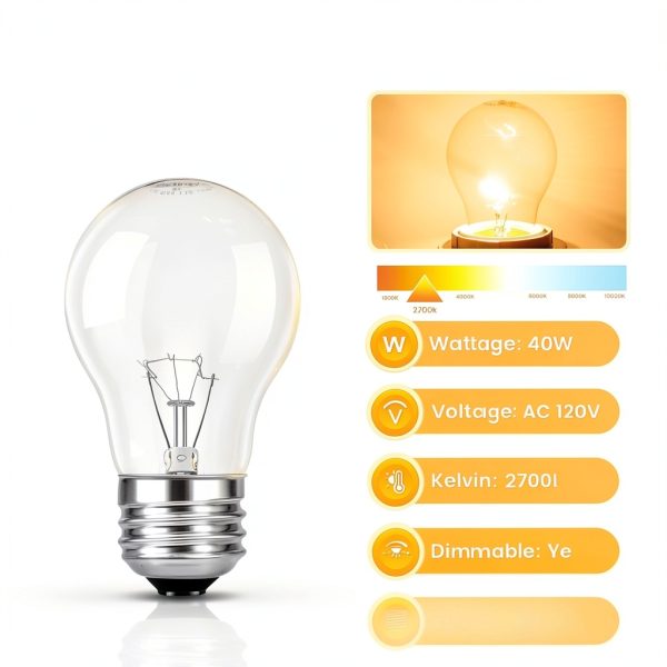 Oven Light Bulb Ddlisu 2-Pack 40W E26 Heat‑Resistant up to 300°C-1