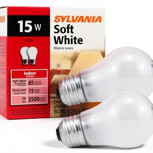 Sylvania Soft White Incandescent A15 Bulb, Medium Base | 15 Watts/120 Volts | 2-Bulbs Per Pack (2-Bulbs Total)-0