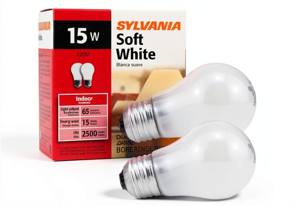 Sylvania Soft White Incandescent A15 Bulb, Medium Base | 15 Watts/120 Volts | 2-Bulbs Per Pack (2-Bulbs Total)-0