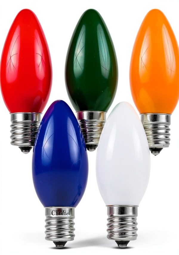 Novelty Lights Christmas Replacement Bulbs C7/E12 5W Multicolor 25-1