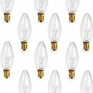 Holiday Joy C26 Torpedo Tip Night Light Bulbs 7W Clear - 12 Pack for-0