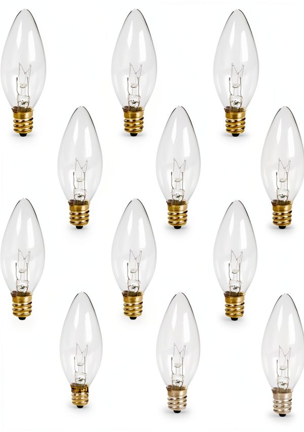 Holiday Joy C26 Torpedo Tip Night Light Bulbs 7W Clear - 12 Pack for-0