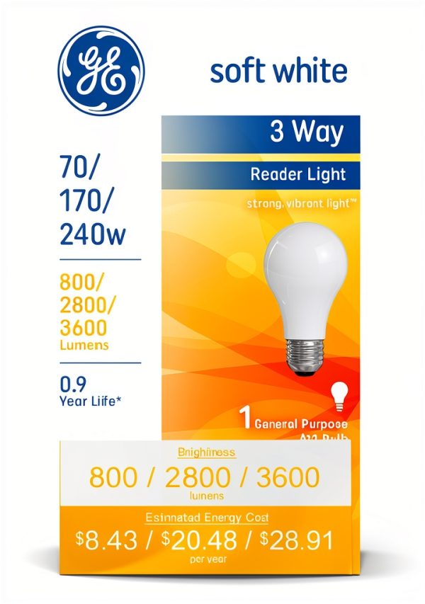 GE Incandescent 240W Soft White A21 3-Way Bulb 1 Pack-3