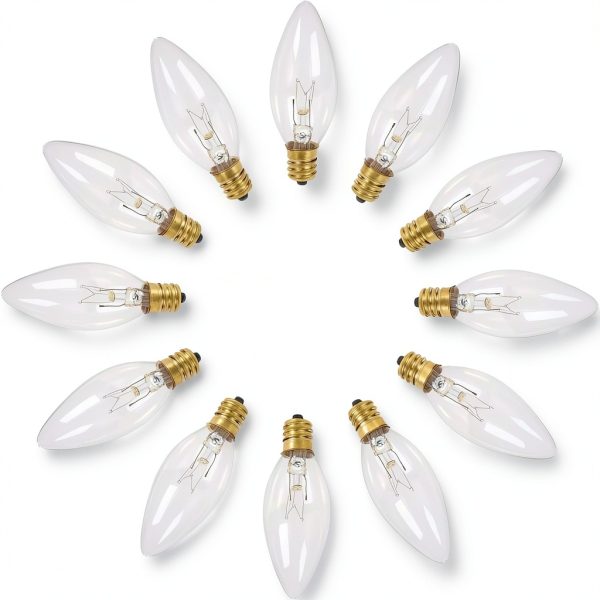 Holiday Joy C26 Torpedo Tip Night Light Bulbs 7W Clear - 12 Pack for-4