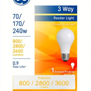 GE Incandescent 240W Soft White A21 3-Way Bulb 1 Pack-0