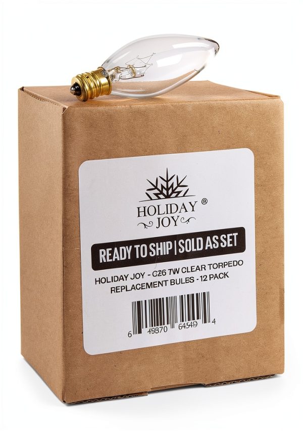 Holiday Joy C26 Torpedo Tip Night Light Bulbs 7W Clear - 12 Pack for-6
