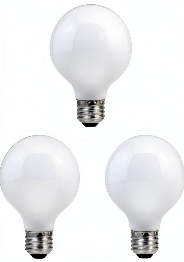 Sylvania Incandescent Double Life Décor Globe Light Bulb, 40W, G25, Medium Base, 265 Lumens, Frosted, 2850K, Soft White - 3 Pack (15345)-1
